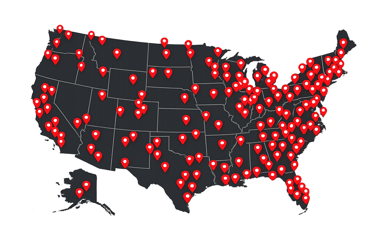 Map of Safeway Logistics nationwide coverage